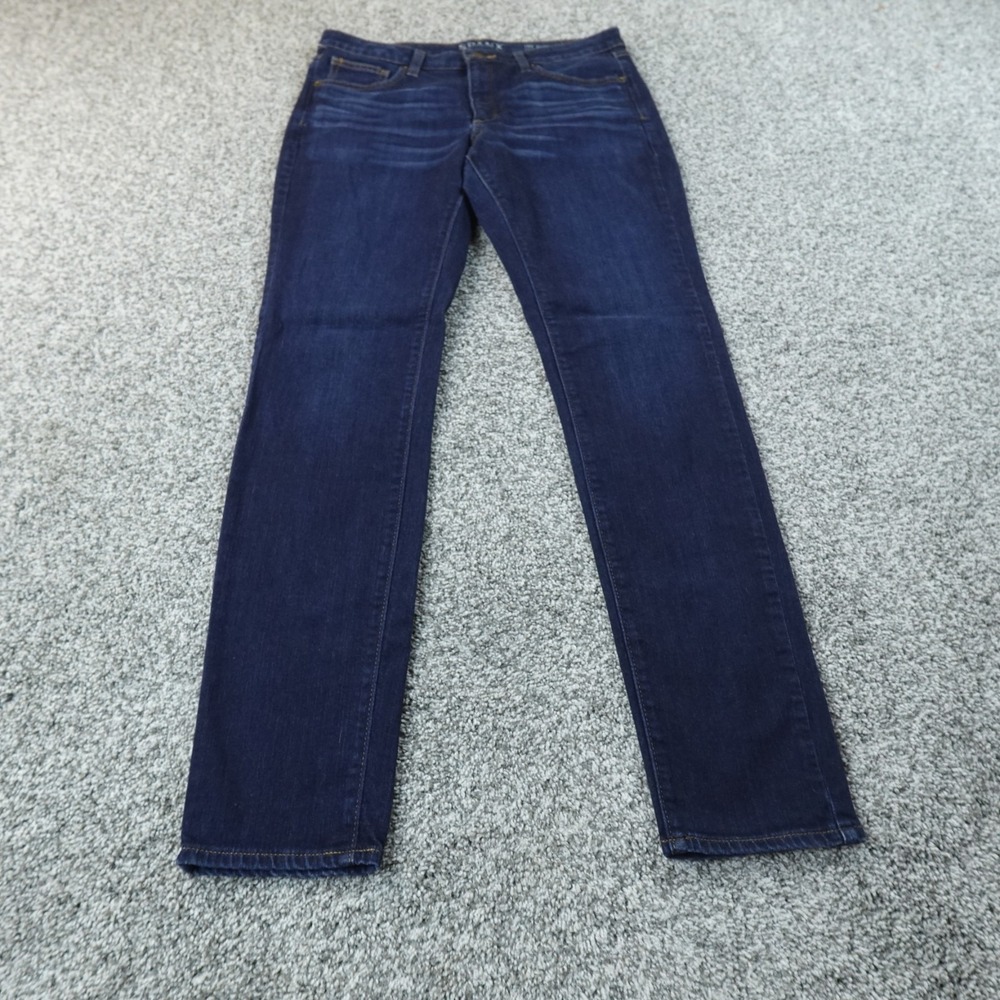 Spanx Jeans Womens 30 Dark Blue Denim Pants Mid Rise Slim X Skinny Stretch Flex